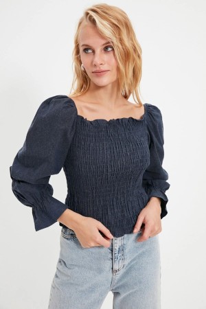 DARK BLUE BLOUSE