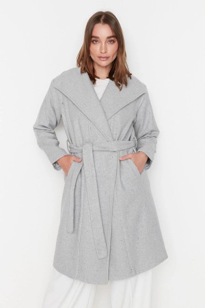 Belted Oversize Wide Collar Cachet Coat