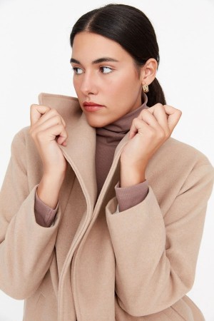 Belted Oversize Wide Collar Cachet Coat