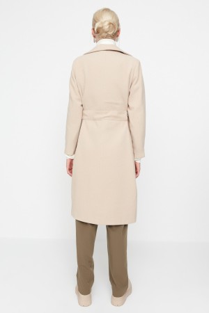 Buckled Belt Detailed Cachet Coat