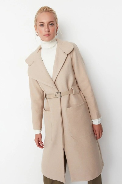 Buckled Belt Detailed Cachet Coat