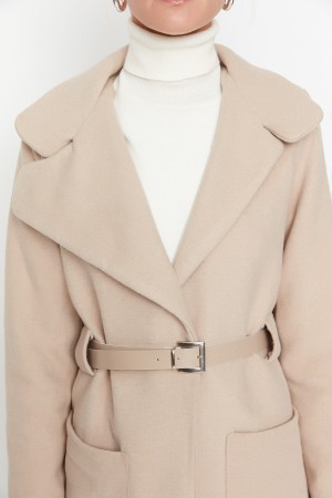 Buckled Belt Detailed Cachet Coat