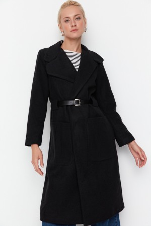 Buckled Belt Detailed Cachet Coat