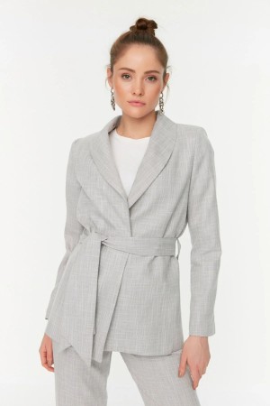 Grey Belted Jacket