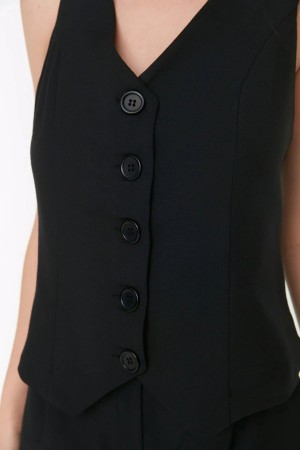 Black Buttoned Vest